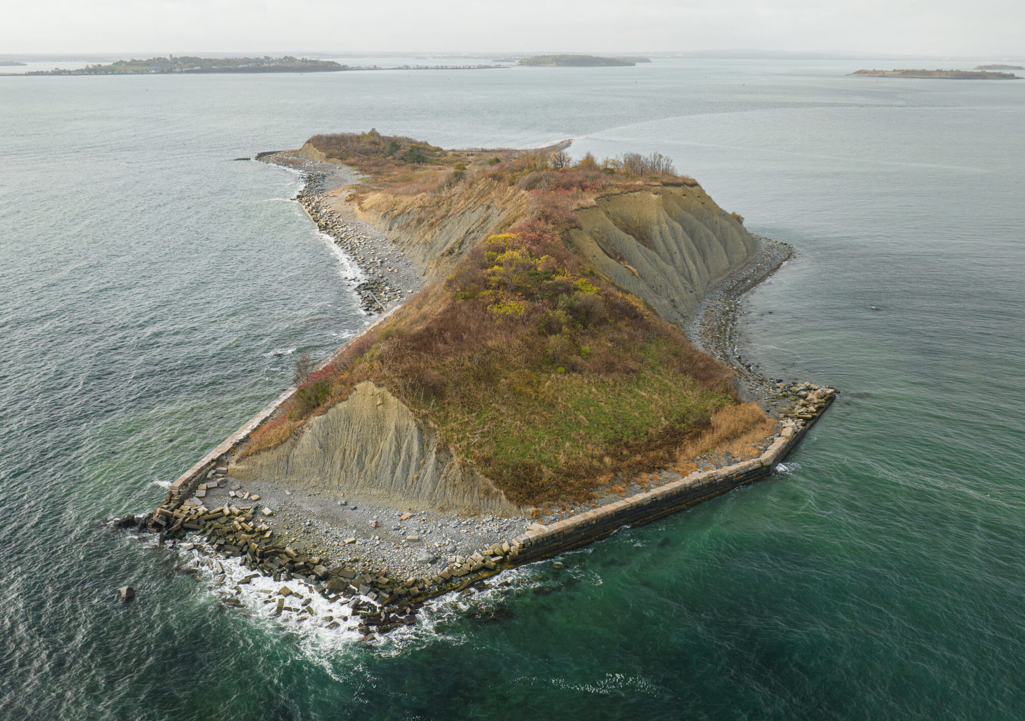 Uninhabited island shown from the air